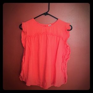 NWOT Old Navy coral colored ruffled blouse